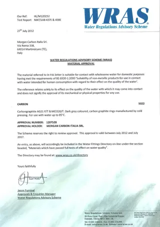 WRAS AG21P-T MC1320-T Morgan Carbon Supplier